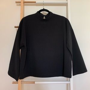 Madewell Mock Neck Longsleeve Top Black Small